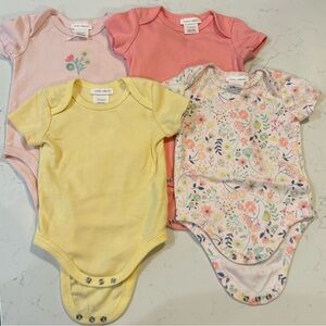 Laura Ashley Baby Girl Onesies Bundle (Set of 4) 3-6 Months